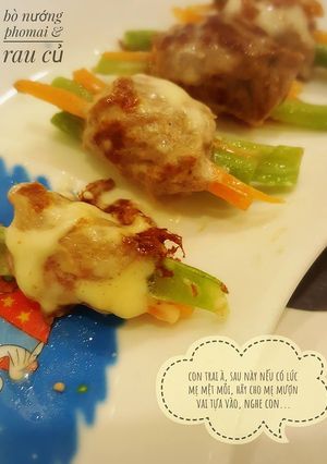 Hình của món Bò nướng phomai rau củ.