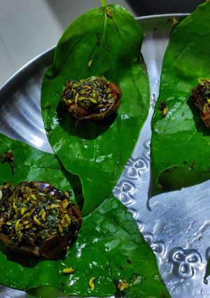 A picture of Dates and betel leaf mukhwas.