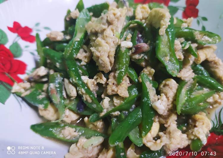 Bahan memasak 177. Orak Arik Kacang Panjang dan Telur - ala Mamah Afa Anti Gagal