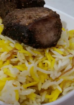 صورة لوصفة الأرز المبخر بالبصل والبهارات
