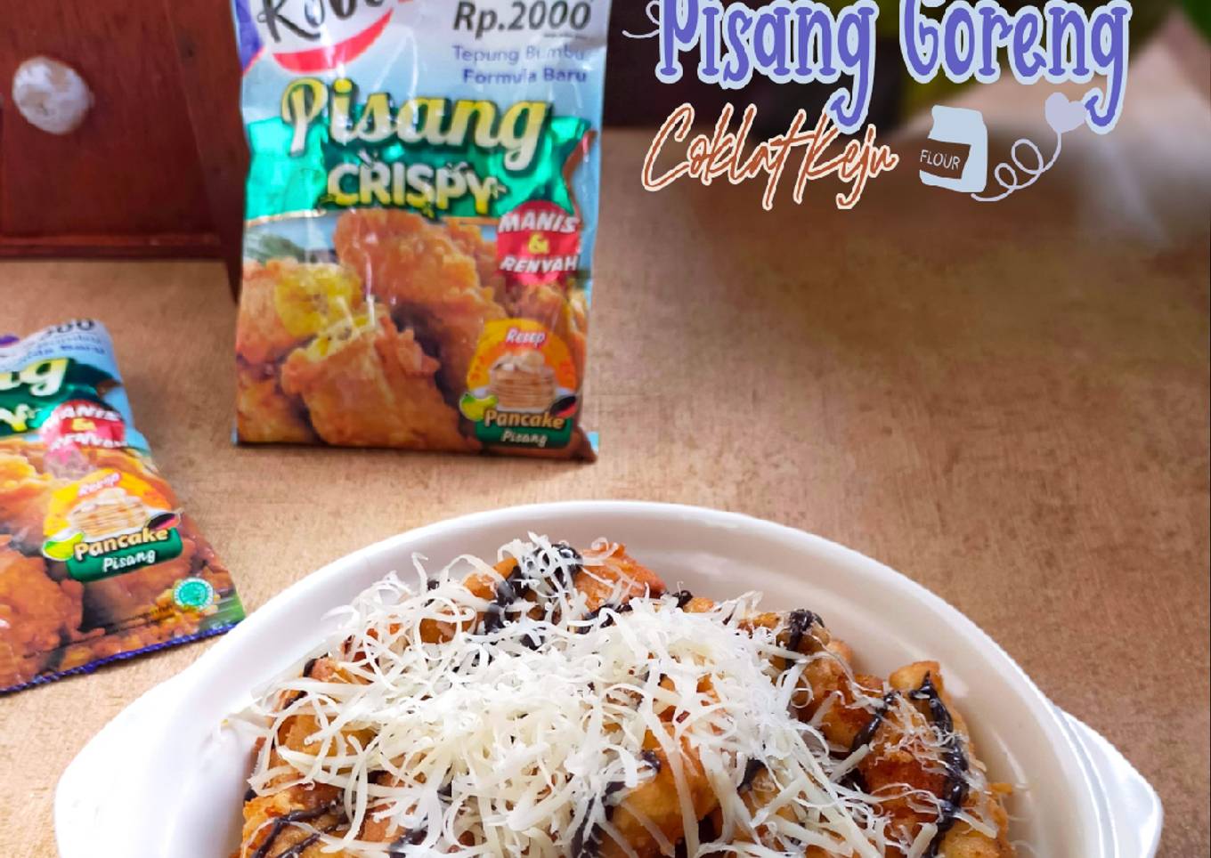 Pisang Goreng Coklat keju Tepung Kobe