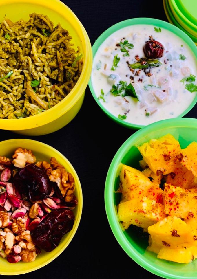 வல்லாரைக்கீரை சாதம், வாழைத்தண்டு பச்சடி செய்முறை முக்கிய புகைப்படம்