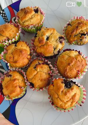Φωτογραφία της συνταγής Muffins με ανθότυρο και μύρτιλα