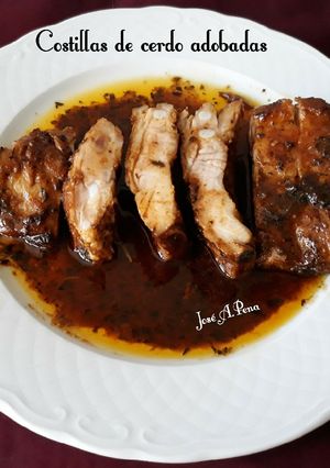Foto principal de Costillas de cerdo adobadas, y lacadas al horno