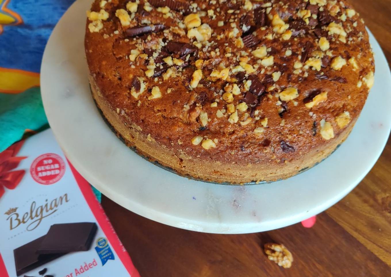 Pumpkin cake with walnuts and lindt chocolate