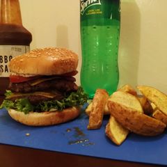 A picture of Double cheese burger.