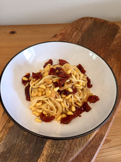 A picture of Simple Spaghetti With Pine Nuts & Garlic.