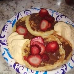 Chocolate 🍓 waffles A picture of Chocolate 🍓 waffles.