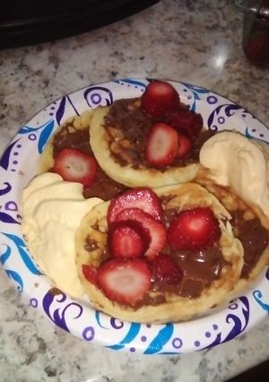 A picture of Chocolate 🍓 waffles.