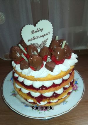 Mascarponés málna torta recept fotója