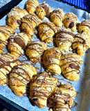 Cruasanes caseros rellenos de chocolate / mermelada 🍫🍓