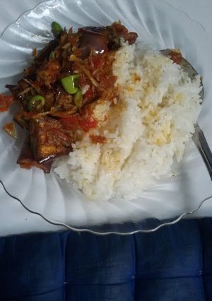 Foto resep Balado terong,teri dan pete