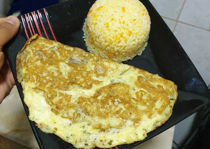 Omelette de Champiñones con Queso Receta de Pablo Espinoza Cirano- Cookpad