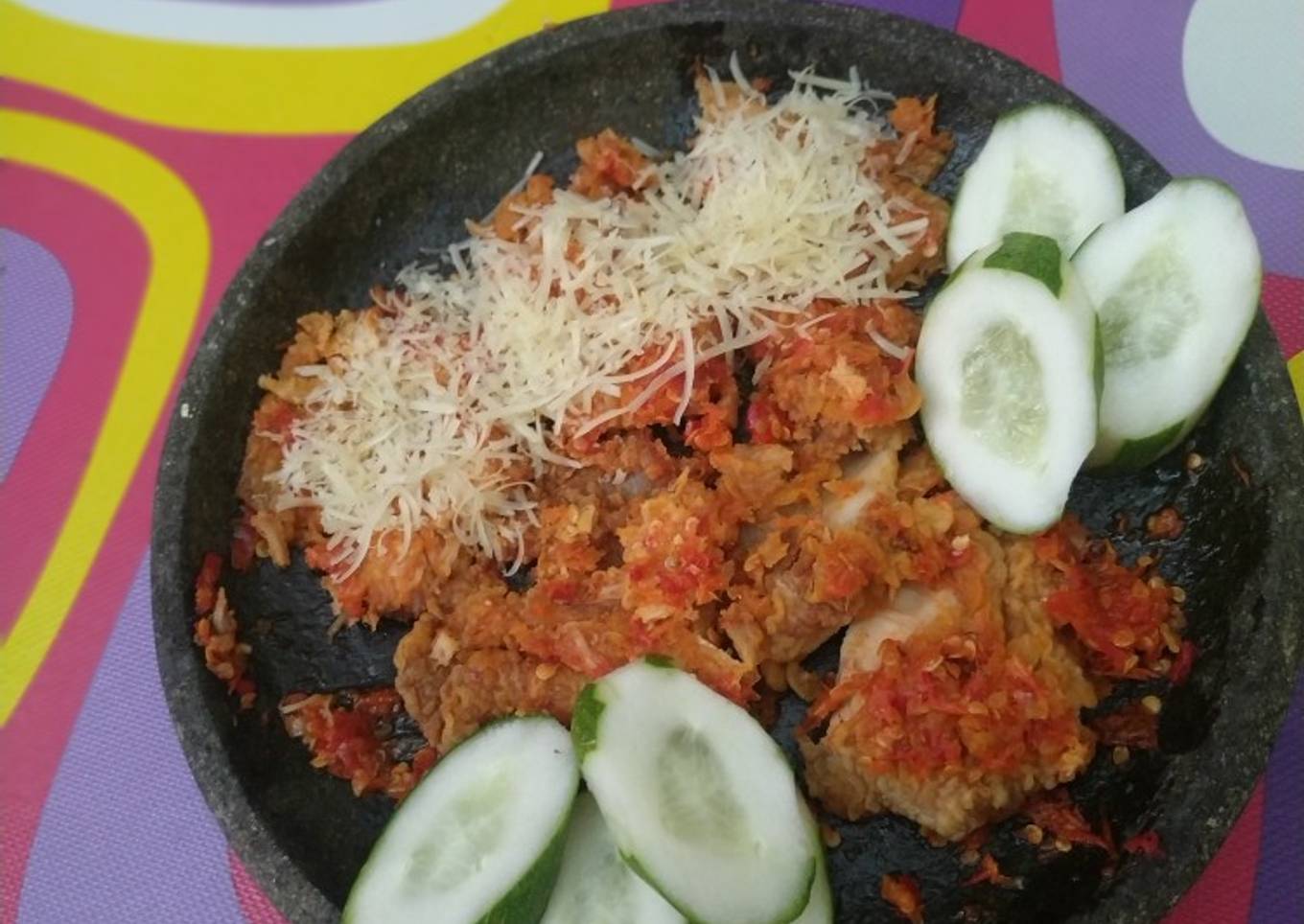 Ayam geprek keju