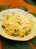 Risoto ao espumante, limão siciliano e cogumelos