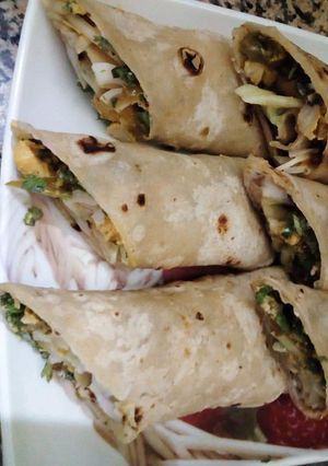 A picture of Chicken wraps.