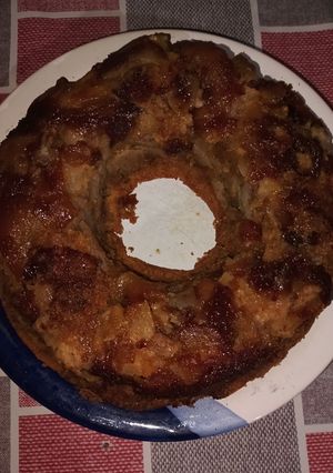 Una foto de Budín de manzana y caramelo