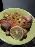 Patas de pollo con papas al horno