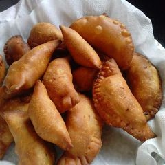 Matar karanji/ peas half-moon dumplings A picture of Matar karanji/ peas half-moon dumplings.
