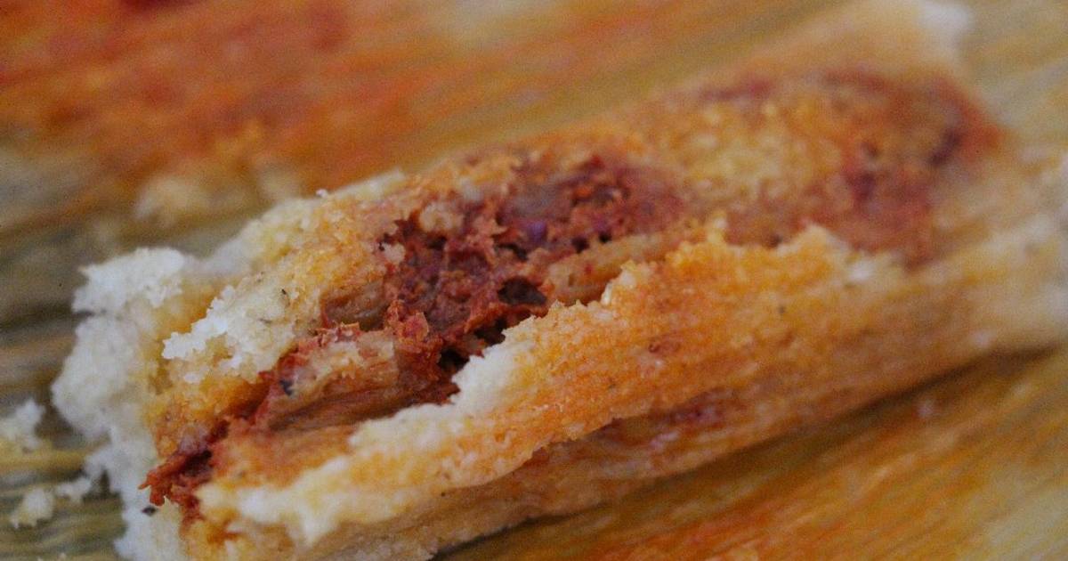 Tamales de guajillo con queso Receta de Berenice Jasso- Cookpad