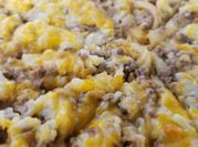 A picture of beef pizza