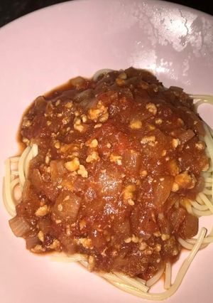 รูปของ สปาเก็ตตี้ซอลมะเขือเทศ🍝🍅