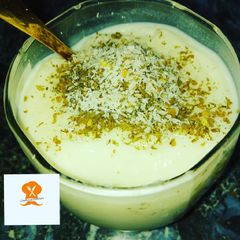 A picture of Mahallabia/ muhallabia arebian creamy desert.