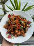 Oseng Manis Pedas Tempe Tahu Terong Lalap