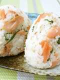 Salmon and Shiso Rice Balls with Lots of Sesame