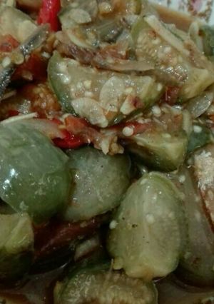 Foto resep Tumis Terong Bulat plus ikan asin