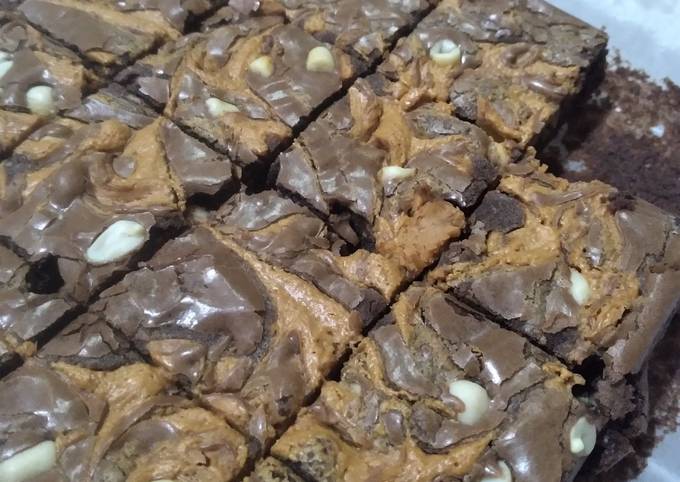 Resep No DCC: Peanut Butter Swirl Brownies Anti Gagal