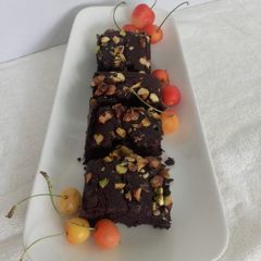 A picture of Eggless Whole Wheat Chocolate fudge Brownie.