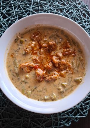 Tejszínes zöldbab főzelék recept fotója