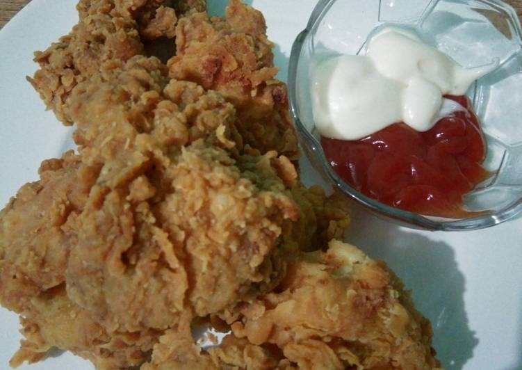 Resep Ayam goreng crispy simpel dan tahan lama, Enak Banget