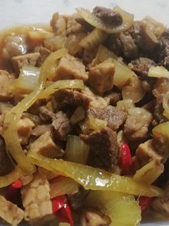 Foto resep Oseng tempe daging saus tiram