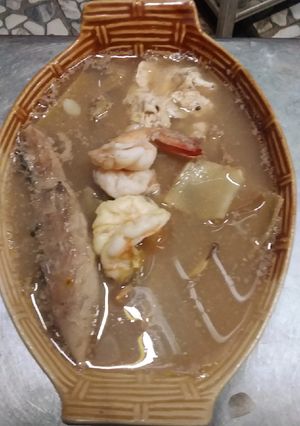 รูปของ แกงเลียงปลีกล้วยใส่กุ้ง ปลาย่าง