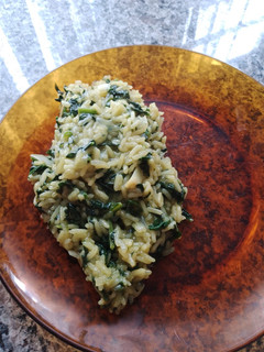 Una foto de Arroz con espinacas