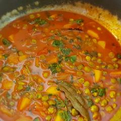 A picture of Alu matar sabji.