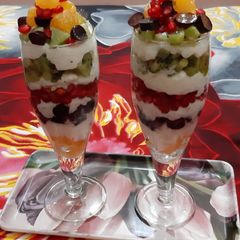 A picture of Layered Fruit Rice Kheer.