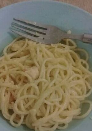 Foto resep Spaghetti Carbonara Udang Simple