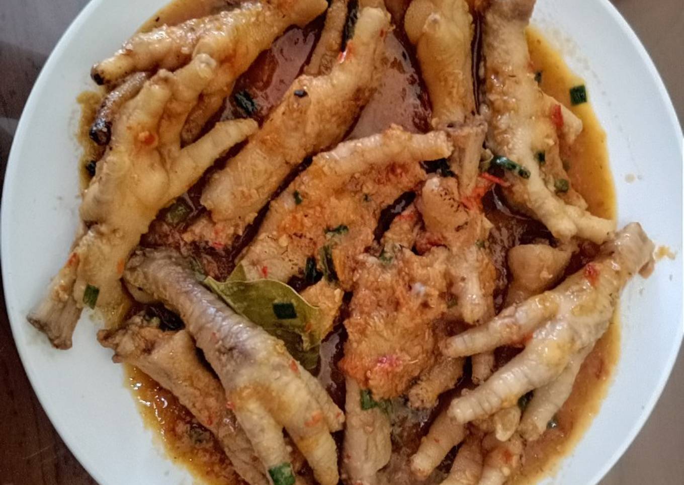 Ceker Pedas tanpa santan (Spicy chicken feet)