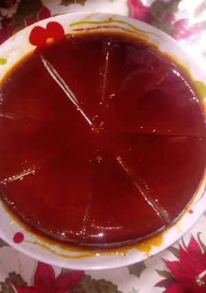 Una foto de Flan napolitano