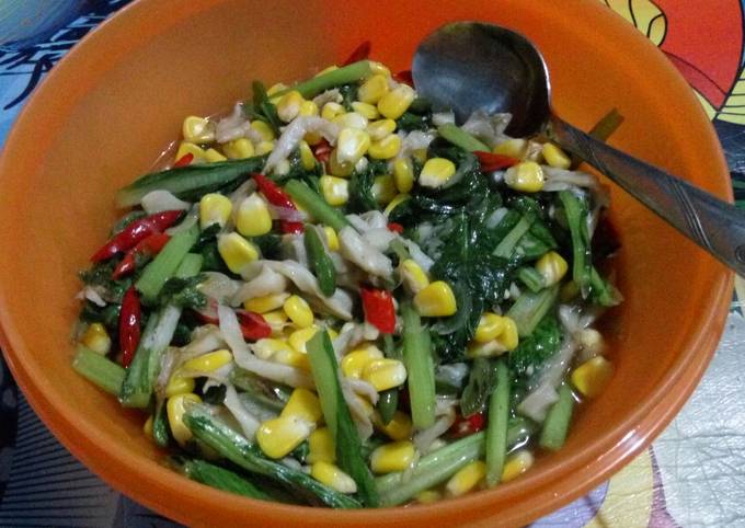 Resep Tumis Jagung Jamur Tiram Dan Sawi Hijau Oleh Fernis Cooking