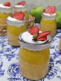 Foto resep Mango Cake In Jar (steam cake)