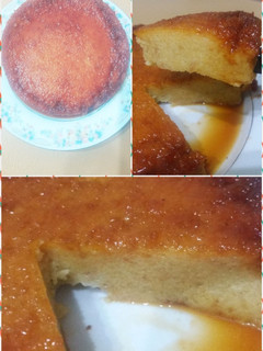 A picture of Caramel Custard bread pudding.