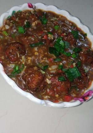 A picture of Gravy manchurian.