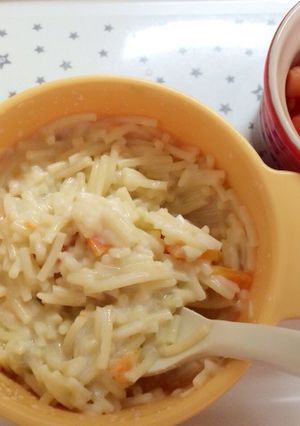 A picture of Baby Food Stage: Creamy Tuna Pasta.