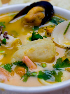 Una foto de Sopa de mariscos