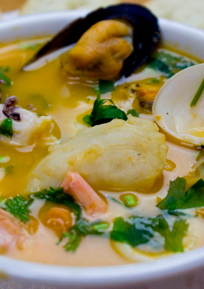 Una foto de Sopa de mariscos