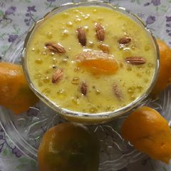 A picture of Orange 🍊 sabudana kheer.
